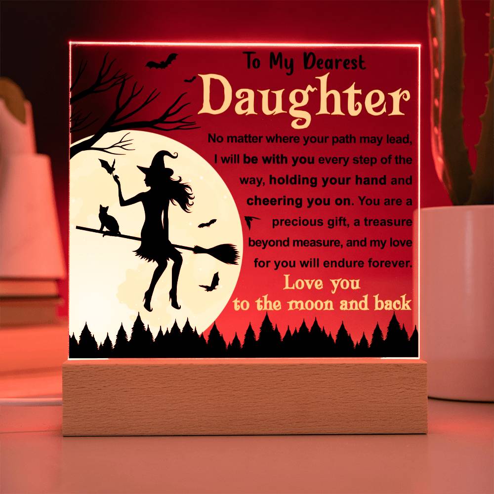 With You Every Step Of The Way - Halloween-Themed Acrylic Display Centerpiece For Daughter