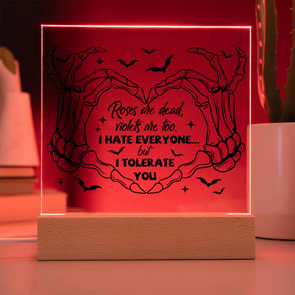 Roses Are Dead - Halloween-Themed Acrylic Display Centerpiece