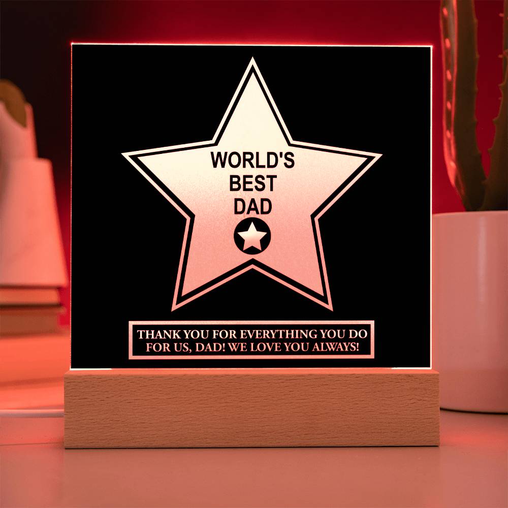 Walk Of Fame - Acrylic Display Centerpiece For Dad