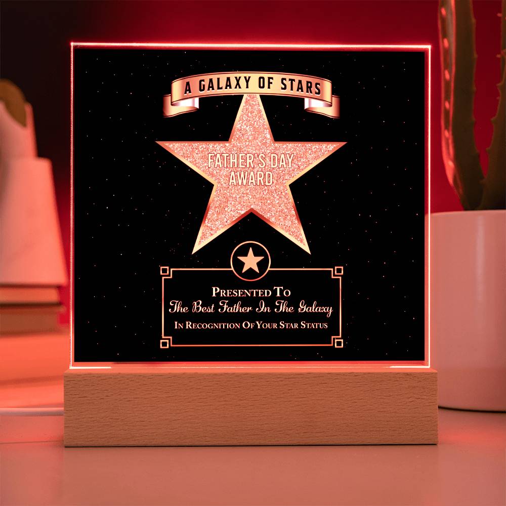 Best Father In The Galaxy - Acrylic Display Centerpiece For Dad