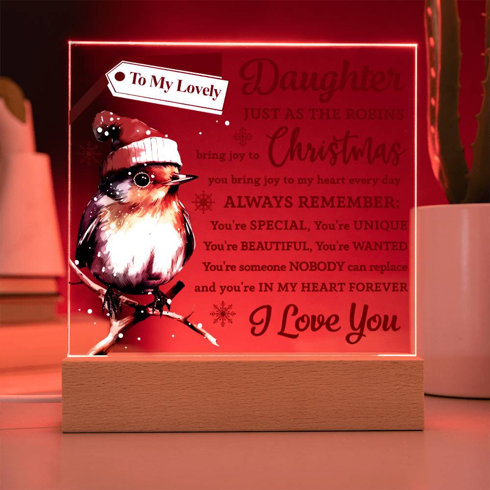 Joy To My Heart - Christmas-Themed Acrylic Display Centerpiece For Your Daughter