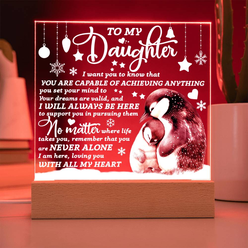 Loving You With All My Heart - Christmas-Themed Acrylic Display Centerpiece For Your Daughter