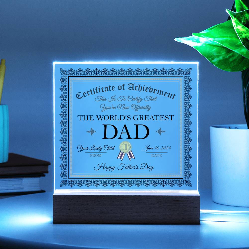 World's Greatest Dad - Acrylic Display Centerpiece For Dad