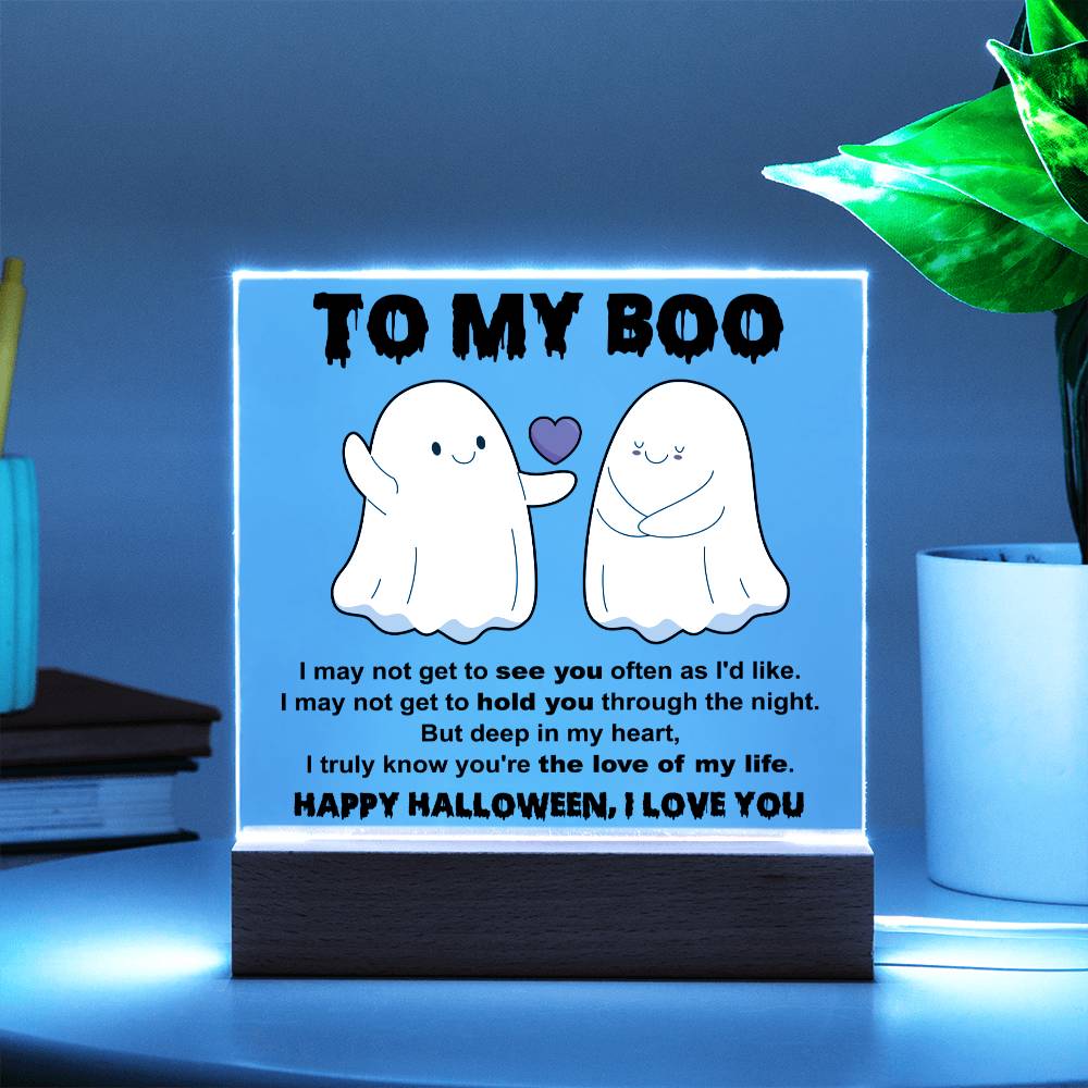 To My Boo - Halloween-Themed Acrylic Display Centerpiece