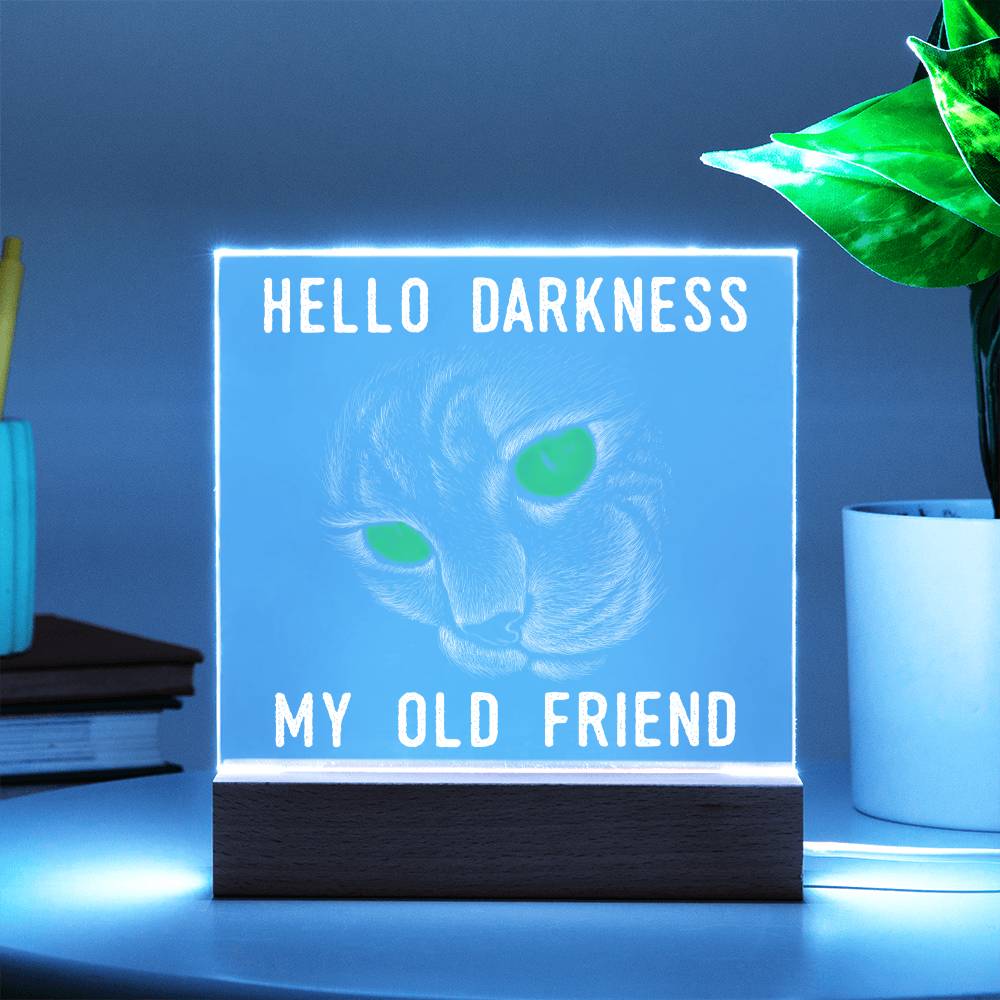 Hello Darkness - Halloween-Themed Acrylic Display Centerpiece