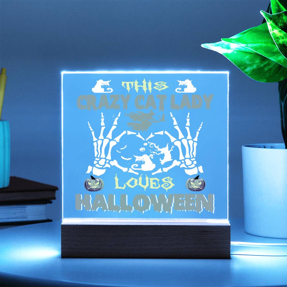 Crazy Cat Lady - Halloween-Themed Acrylic Display Centerpiece