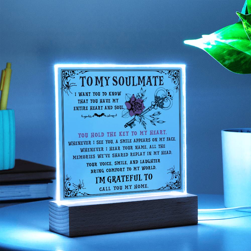 Key To My Heart - Halloween-Themed Acrylic Display Centerpiece For Soulmate