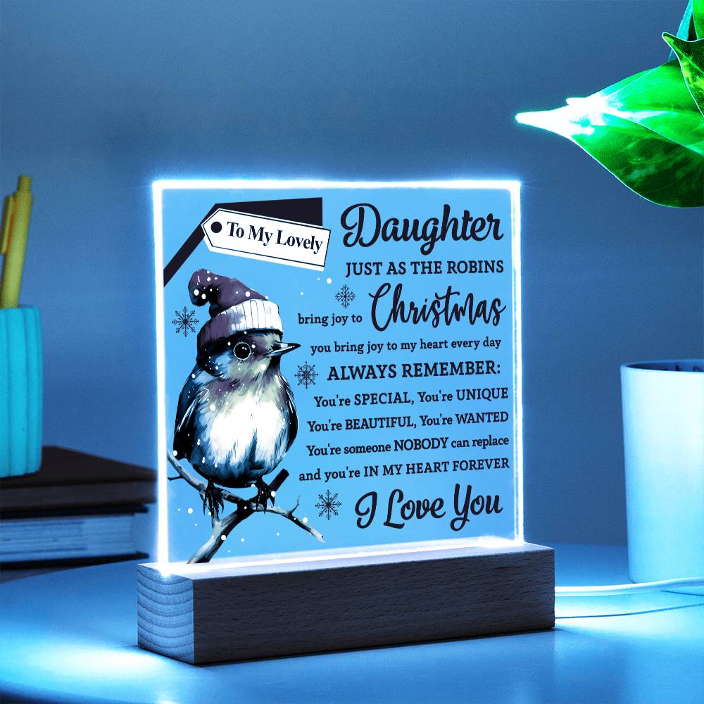 Joy To My Heart - Christmas-Themed Acrylic Display Centerpiece For Your Daughter