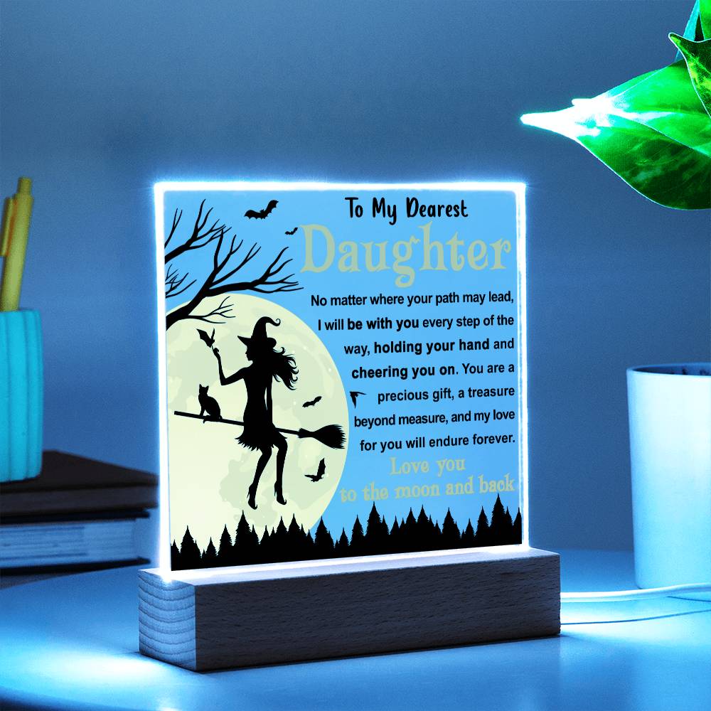 With You Every Step Of The Way - Halloween-Themed Acrylic Display Centerpiece For Daughter