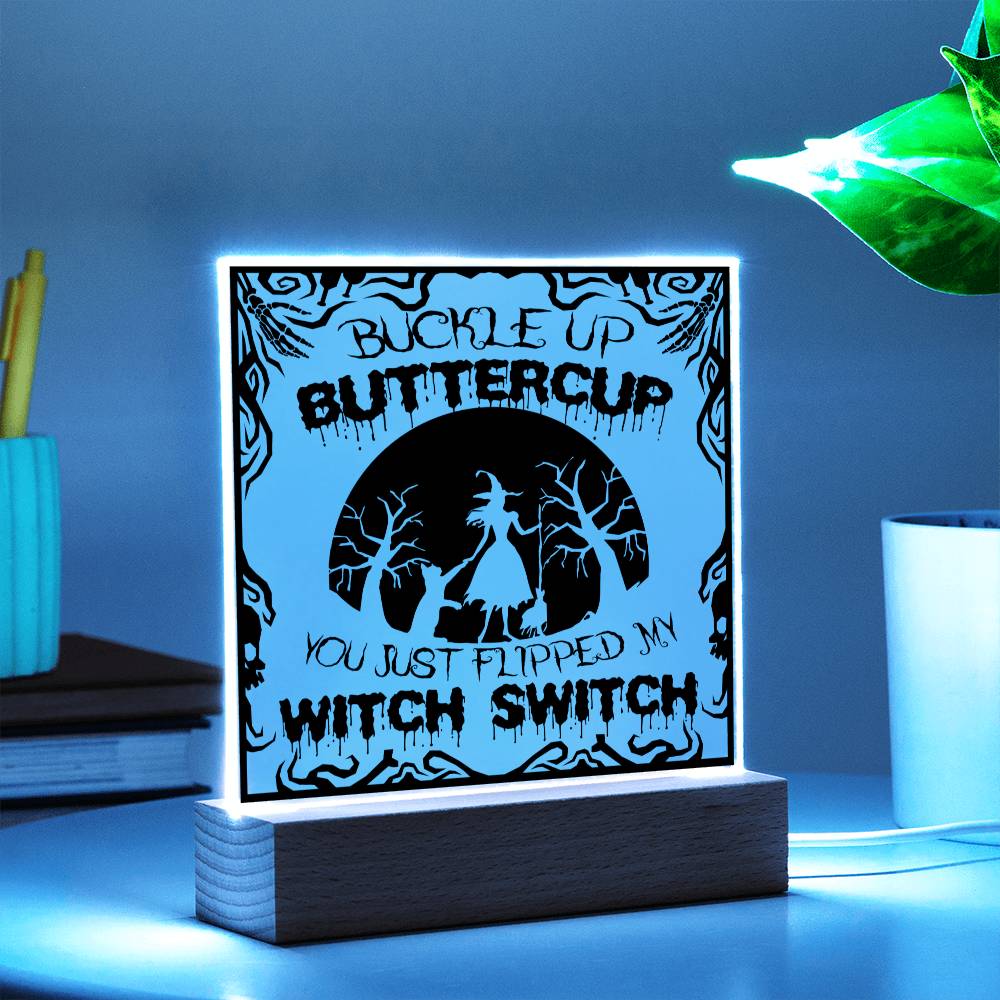 Witch Switch - Halloween-Themed Acrylic Display Centerpiece
