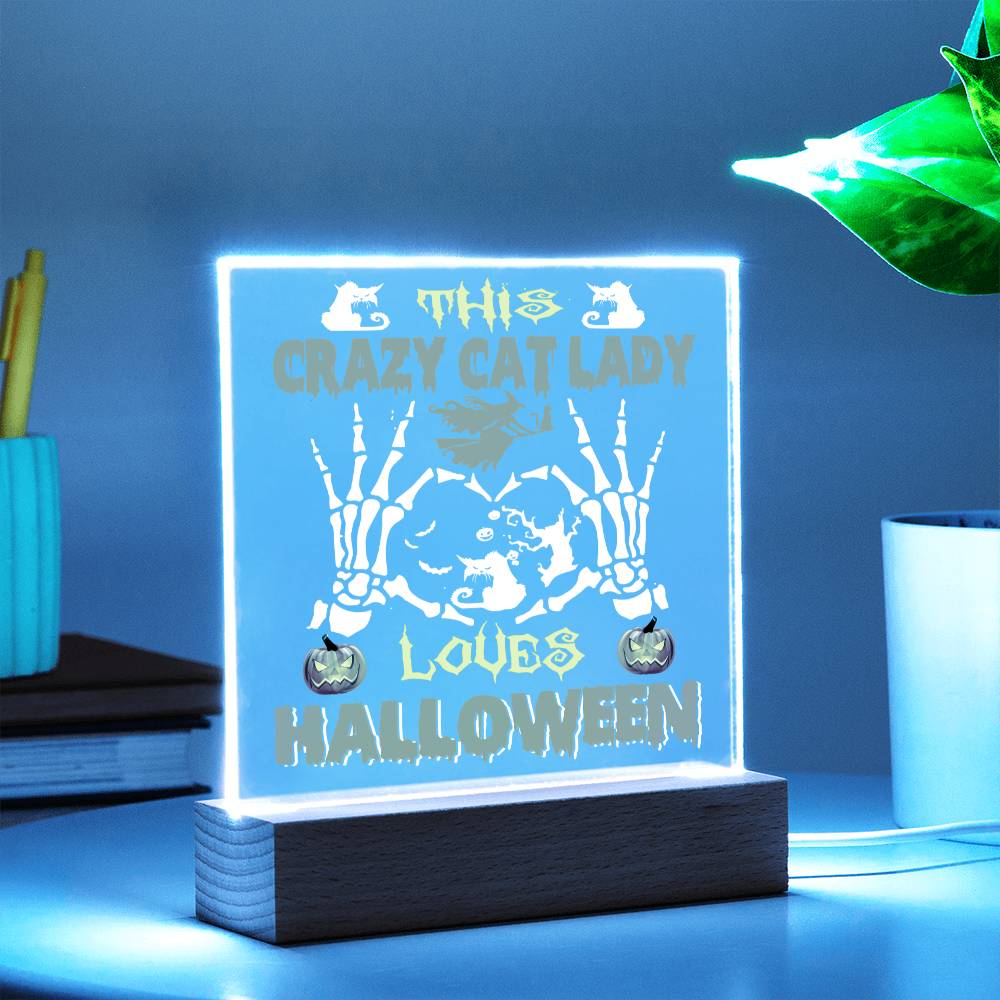 Crazy Cat Lady - Halloween-Themed Acrylic Display Centerpiece