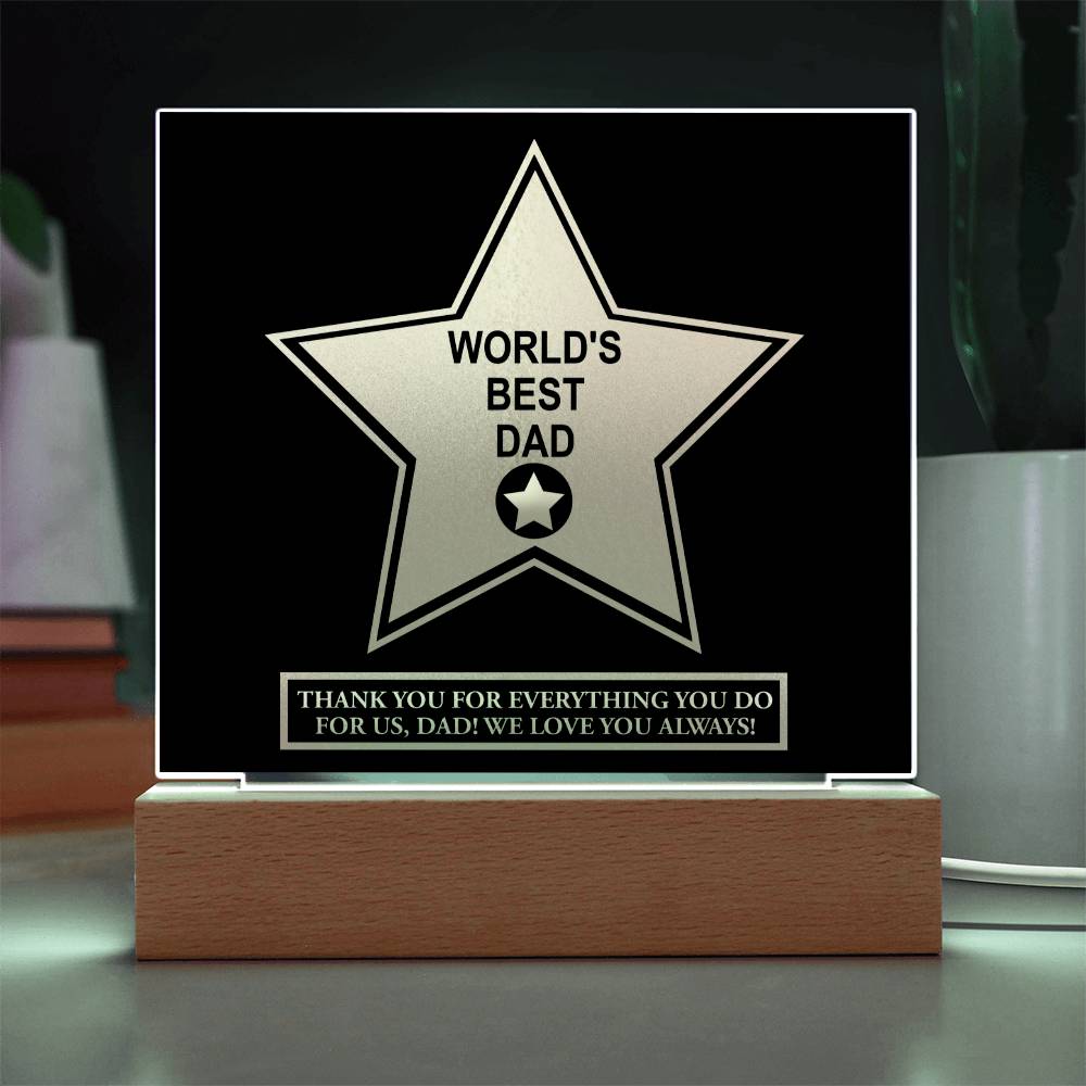 Walk Of Fame - Acrylic Display Centerpiece For Dad