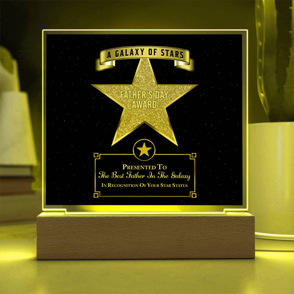 Best Father In The Galaxy - Acrylic Display Centerpiece For Dad