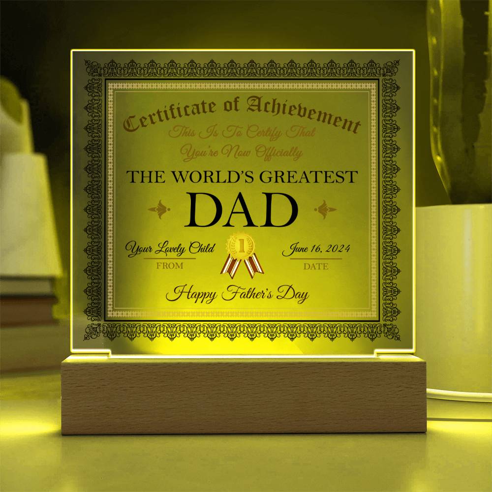 World's Greatest Dad - Acrylic Display Centerpiece For Dad