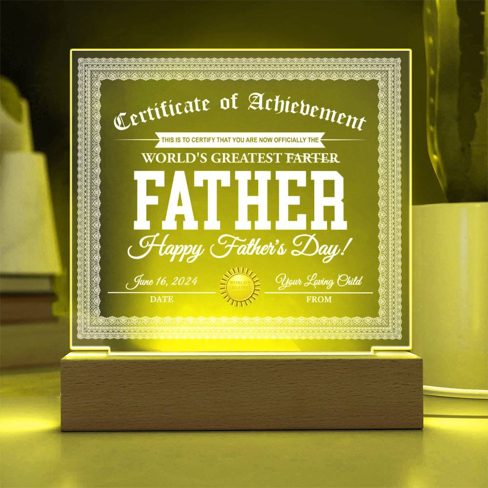 World's Greatest Farter - Acrylic Display Centerpiece For Dad