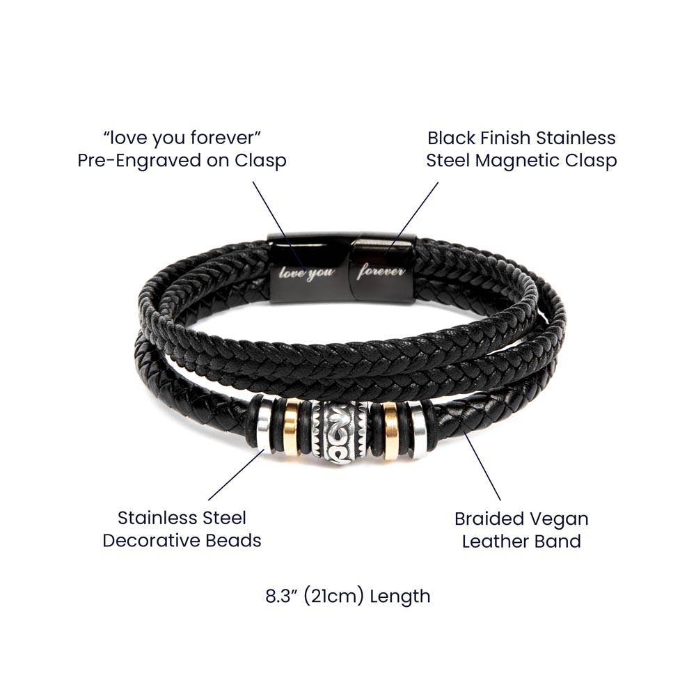 Your Love Shows Us The Way - Vegan Leather Bracelet For Dad