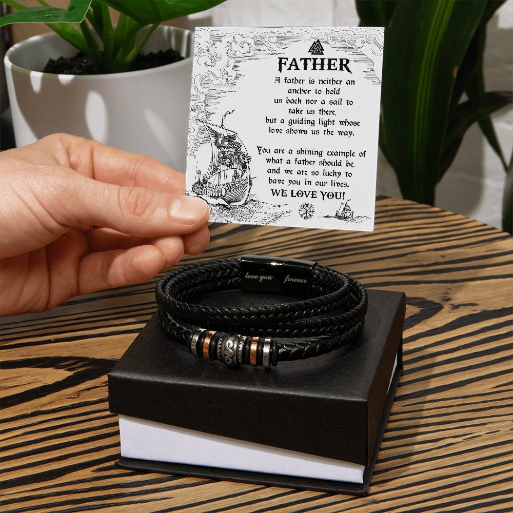 Your Love Shows Us The Way - Vegan Leather Bracelet For Dad