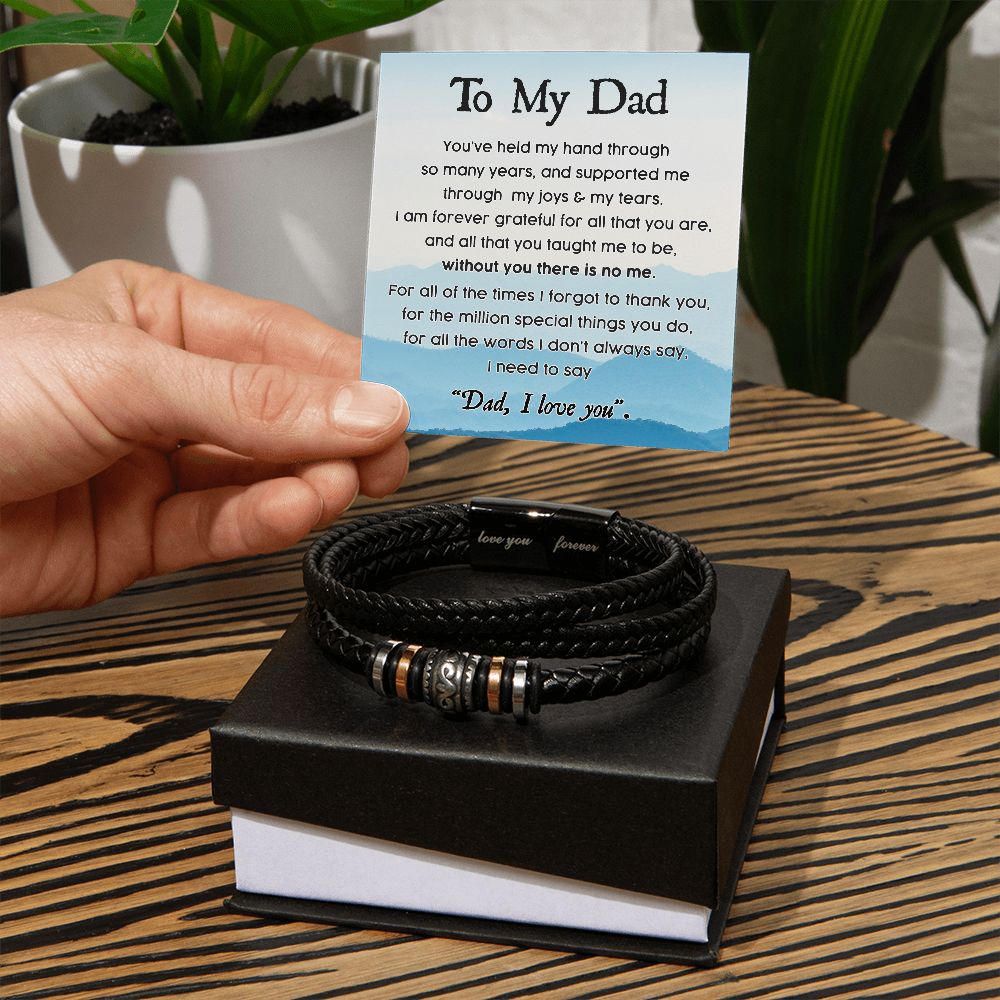 Through The Years - Vegan Leather Bracelet For Dad