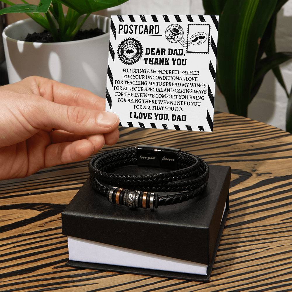 For All That You Do - Vegan Leather Bracelet For Dad