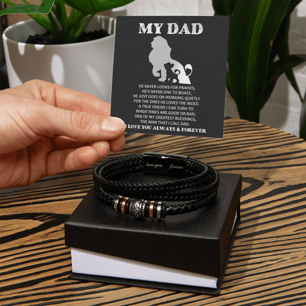 The Man I Call Dad - Vegan Leather Bracelet For Dad