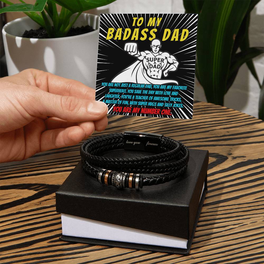 Not Just A Regular Dad - Vegan Leather Bracelet For Dad