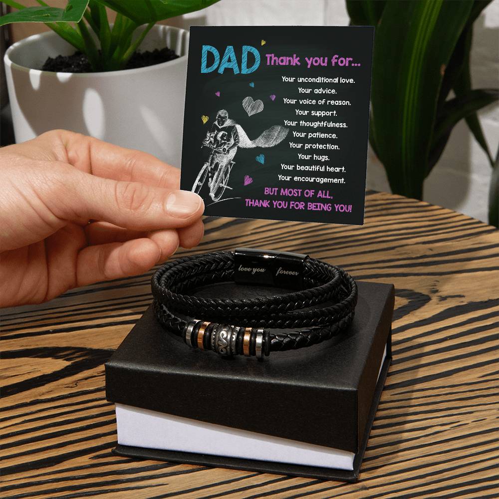 For Being You - Vegan Leather Bracelet For Dad