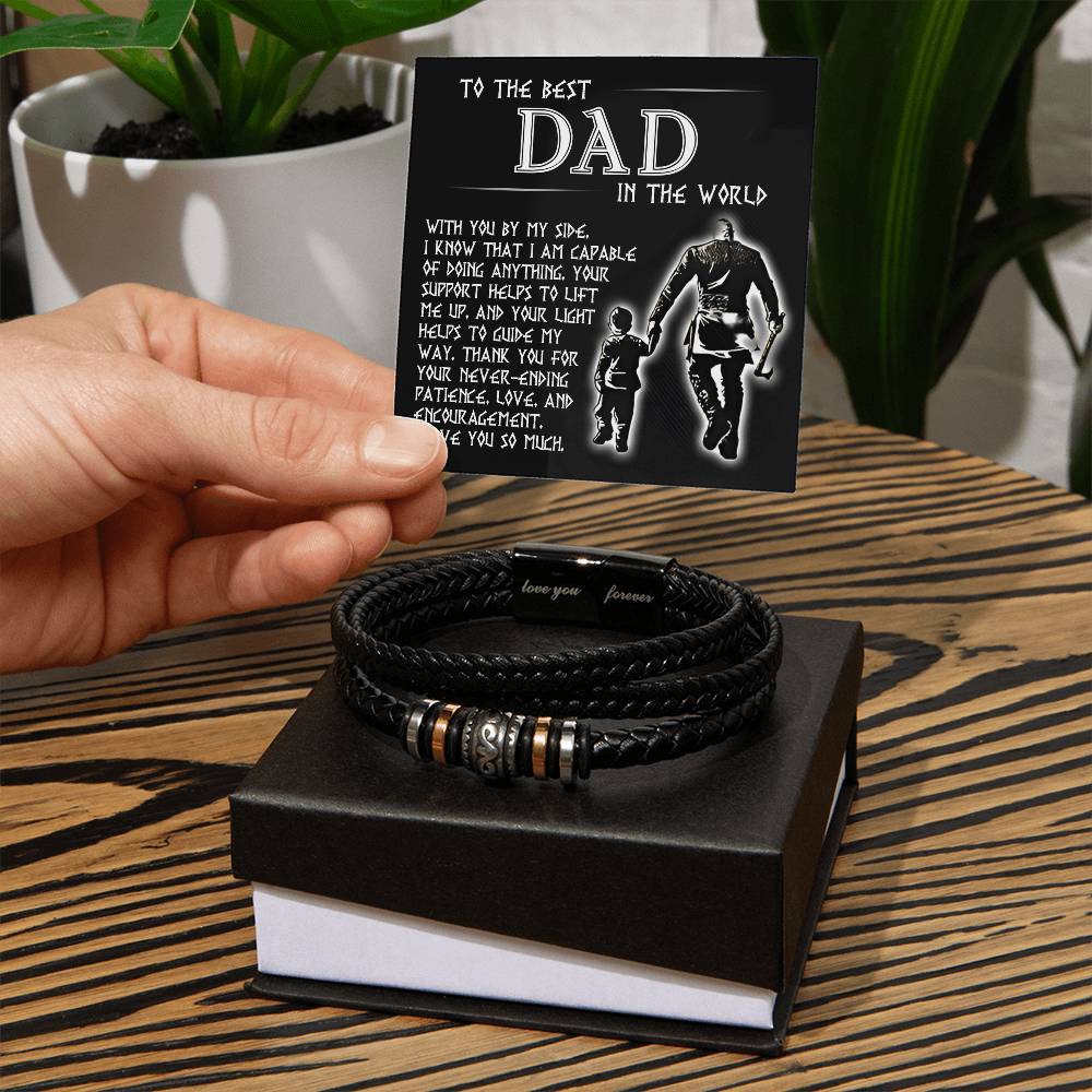 With You By My Side - Vegan Leather Bracelet For Dad