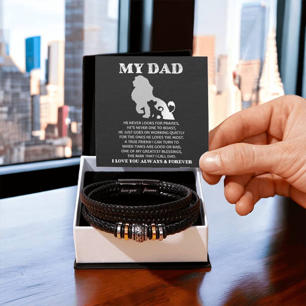 The Man I Call Dad - Vegan Leather Bracelet For Dad