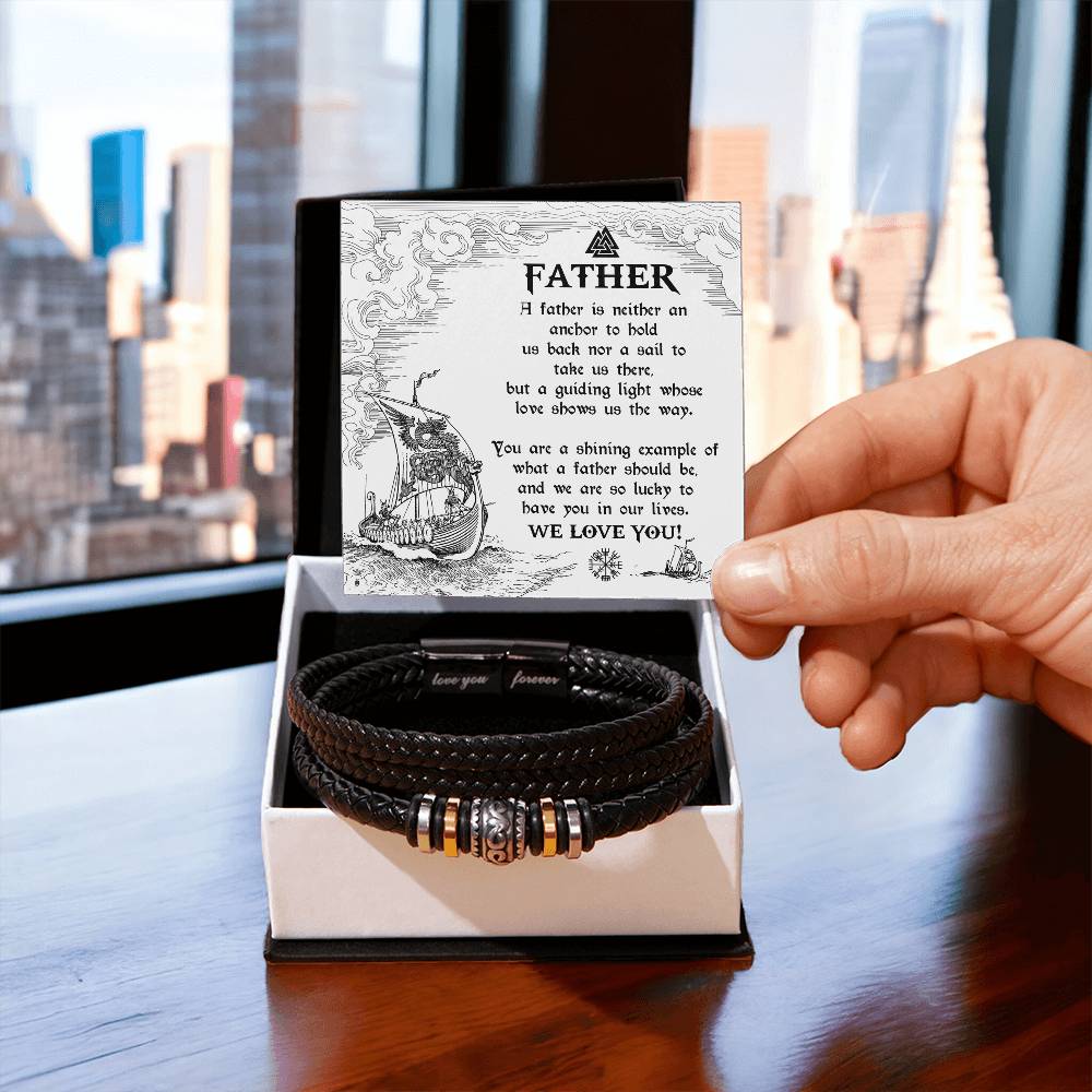Your Love Shows Us The Way - Vegan Leather Bracelet For Dad