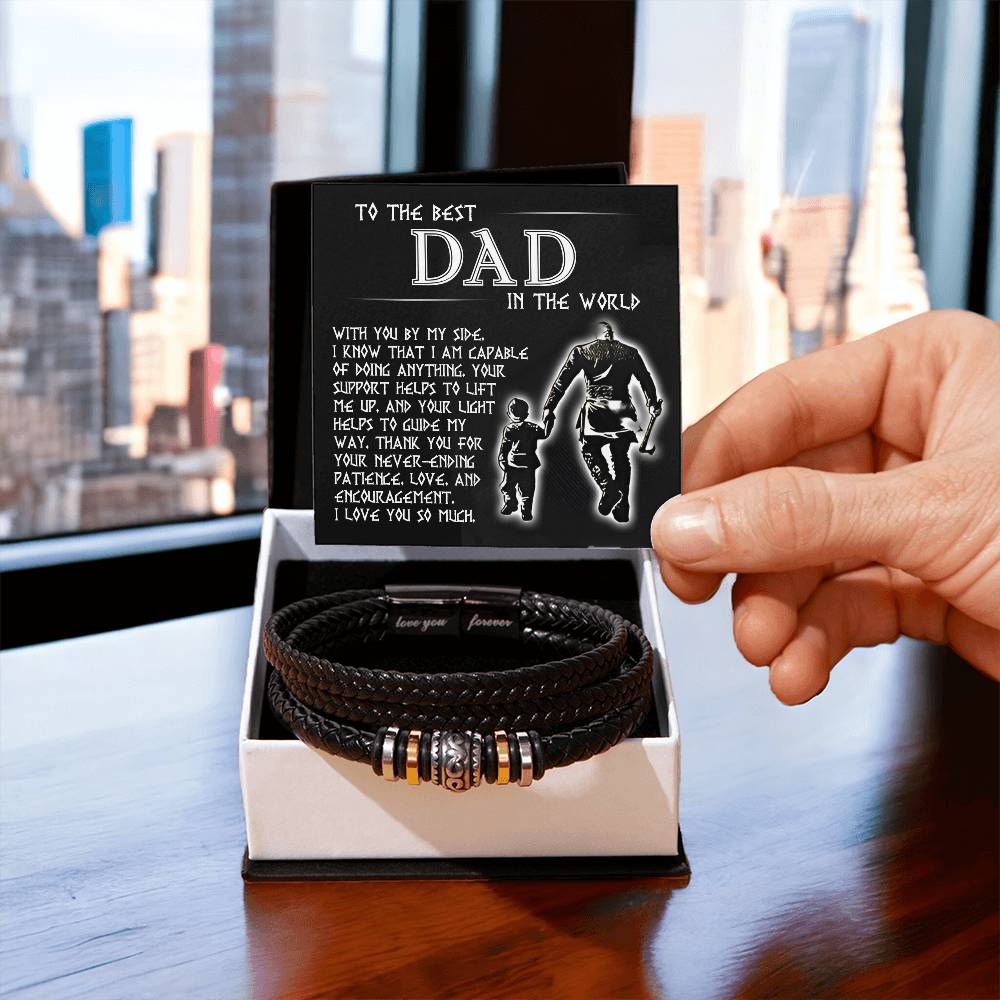 With You By My Side - Vegan Leather Bracelet For Dad