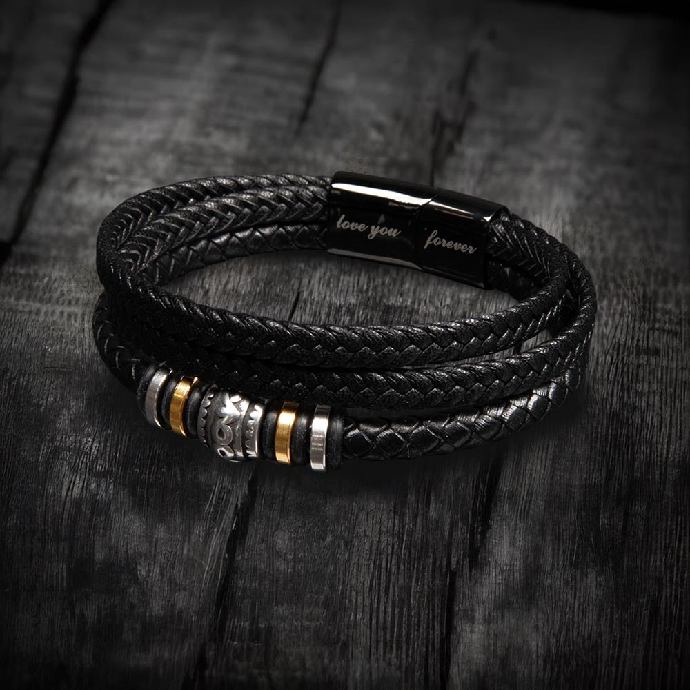 World's Greatest Dad Certificate - Vegan Leather Bracelet For Dad