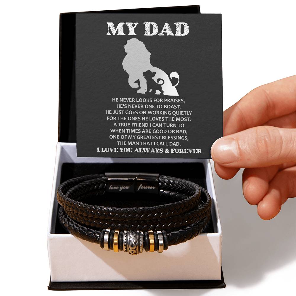 The Man I Call Dad - Vegan Leather Bracelet For Dad