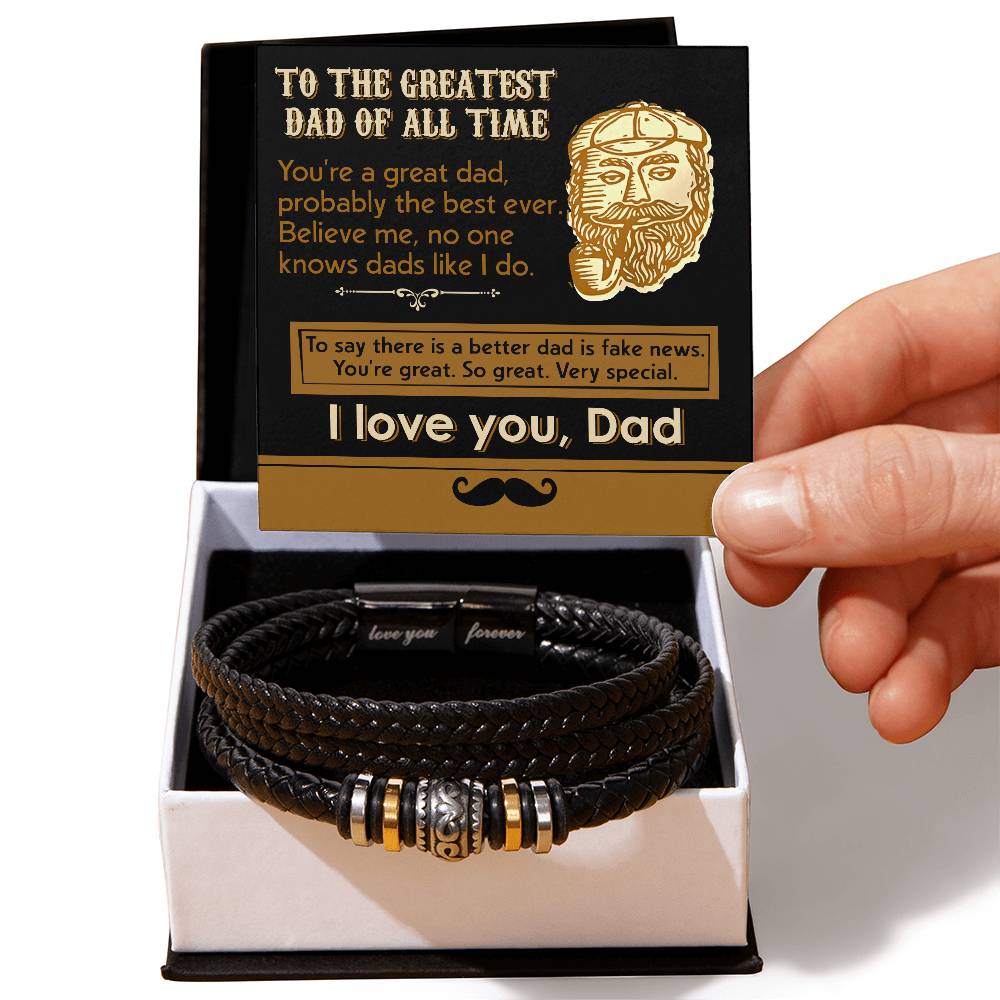 No One Knows Dads Like I Do - Vegan Leather Bracelet For Dad