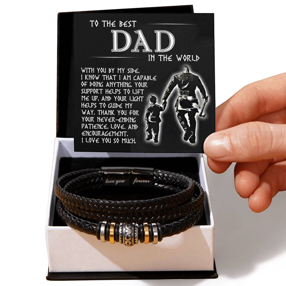 With You By My Side - Vegan Leather Bracelet For Dad