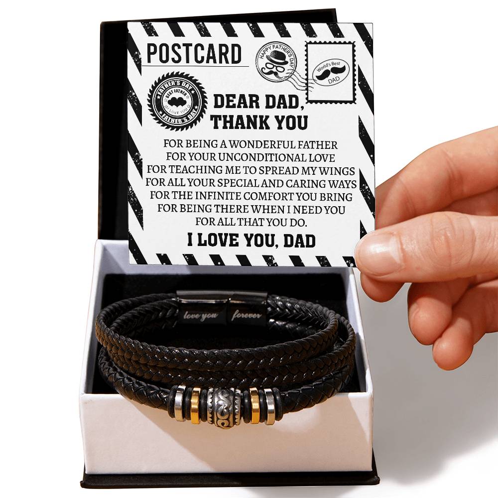 For All That You Do - Vegan Leather Bracelet For Dad