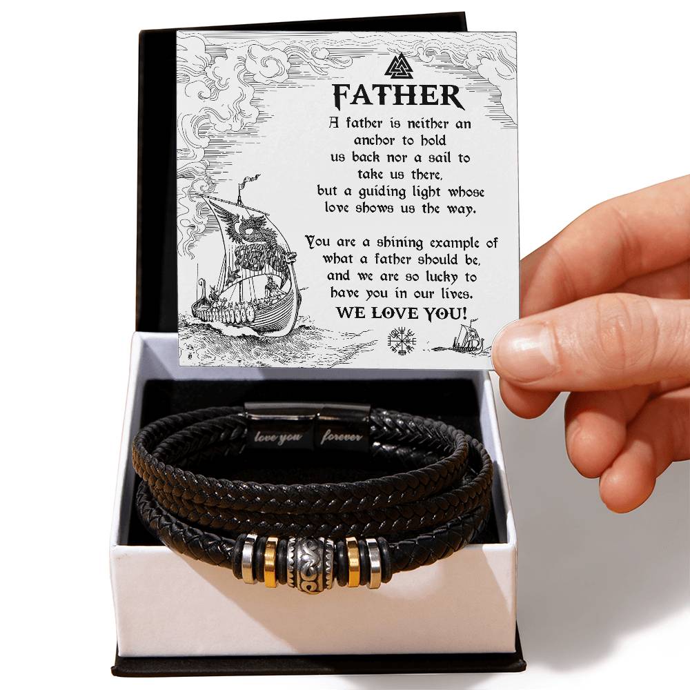 Your Love Shows Us The Way - Vegan Leather Bracelet For Dad