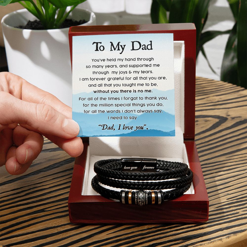 Through The Years - Vegan Leather Bracelet For Dad