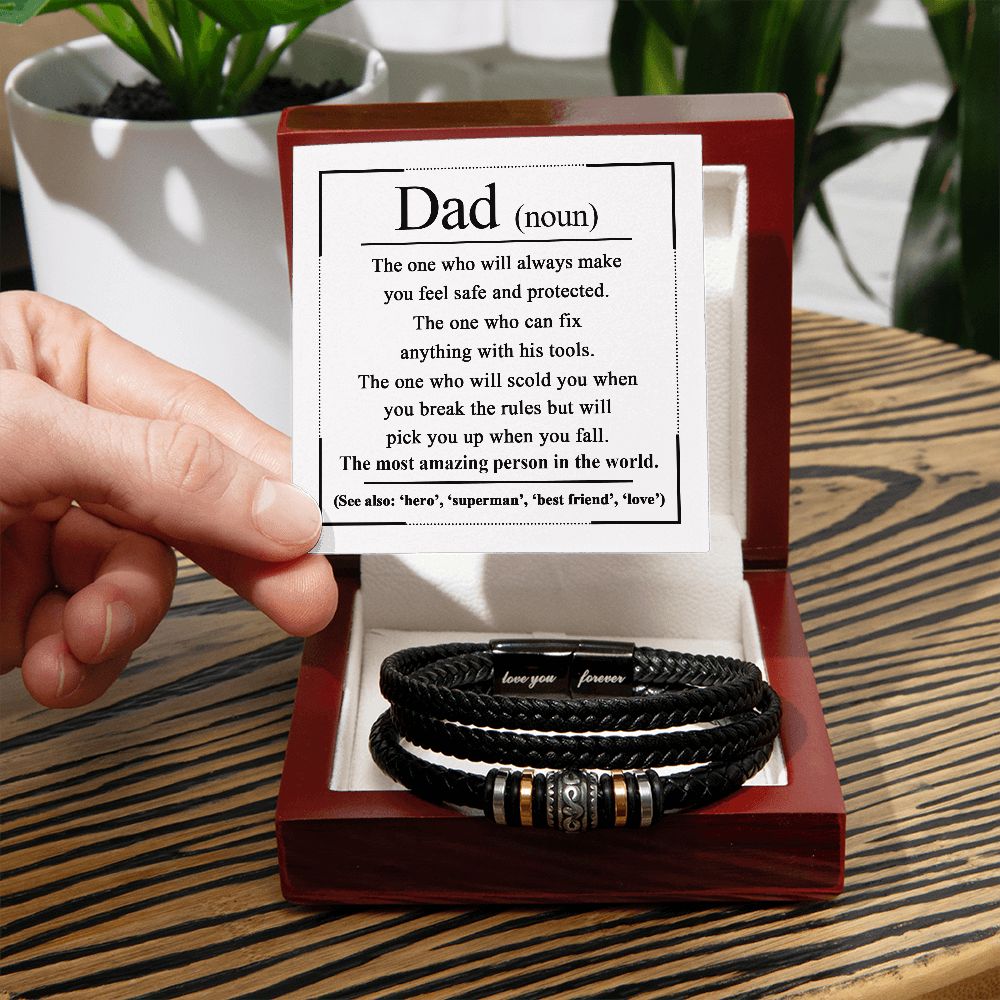 My Definition Of Dad - Vegan Leather Bracelet For Dad