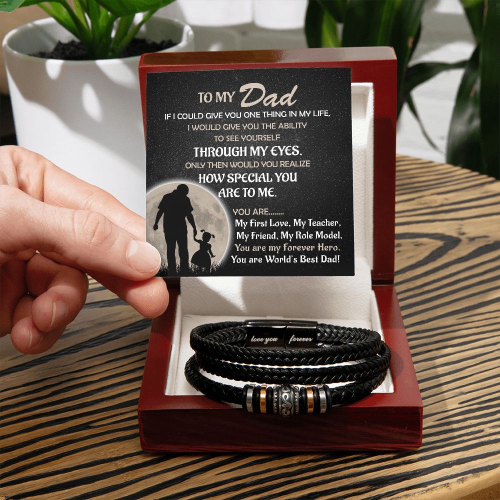 My Forever Hero - Vegan Leather Bracelet For Dad