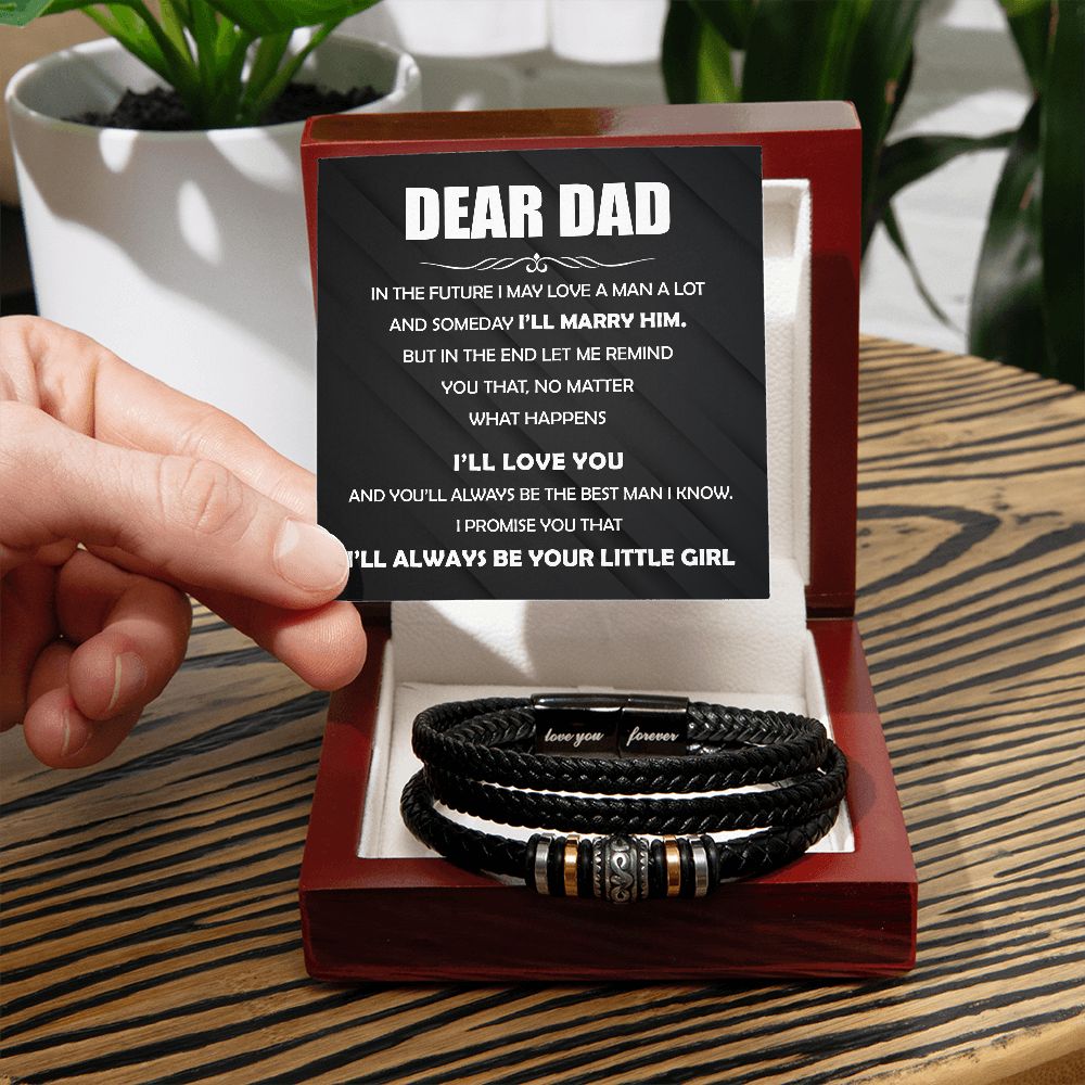 Always Your Little Girl - Vegan Leather Bracelet For Dad