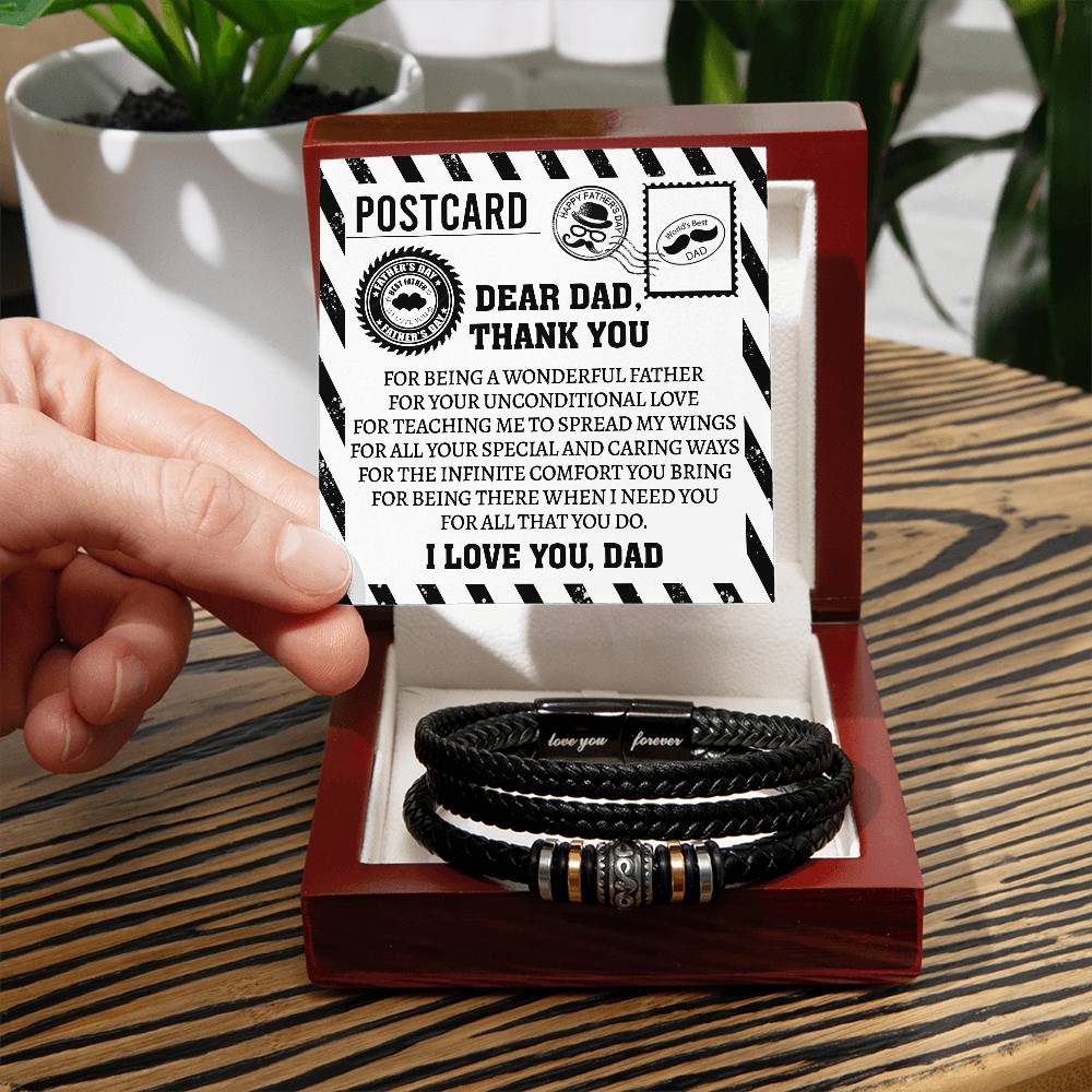 For All That You Do - Vegan Leather Bracelet For Dad