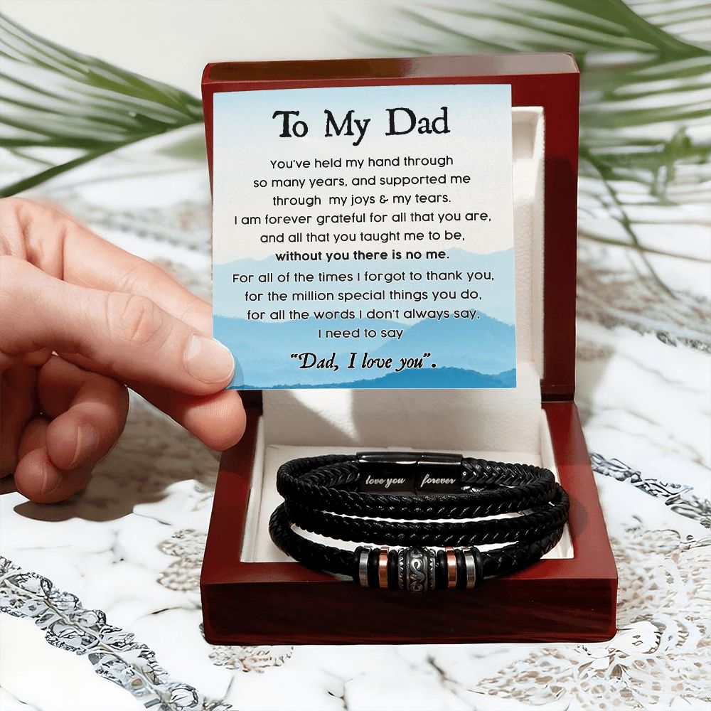 Through The Years - Vegan Leather Bracelet For Dad