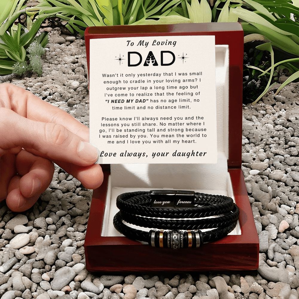 You Mean The World To Me - Vegan Leather Bracelet For Dad