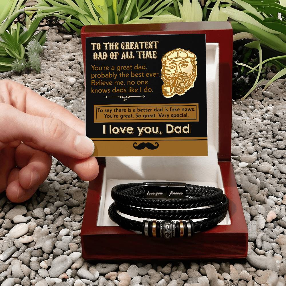 No One Knows Dads Like I Do - Vegan Leather Bracelet For Dad