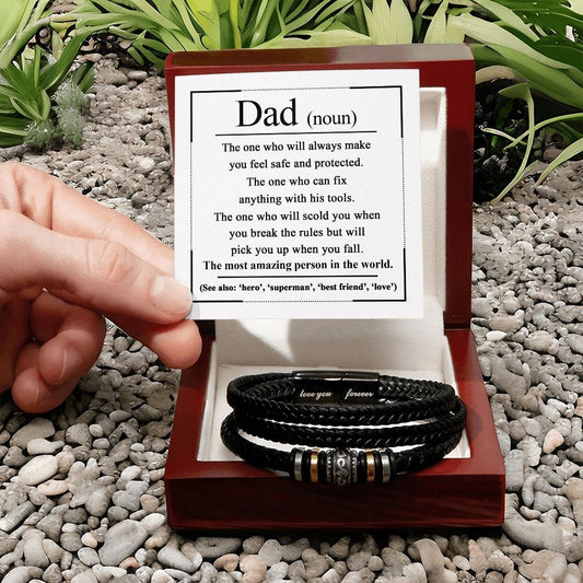 My Definition Of Dad - Vegan Leather Bracelet For Dad