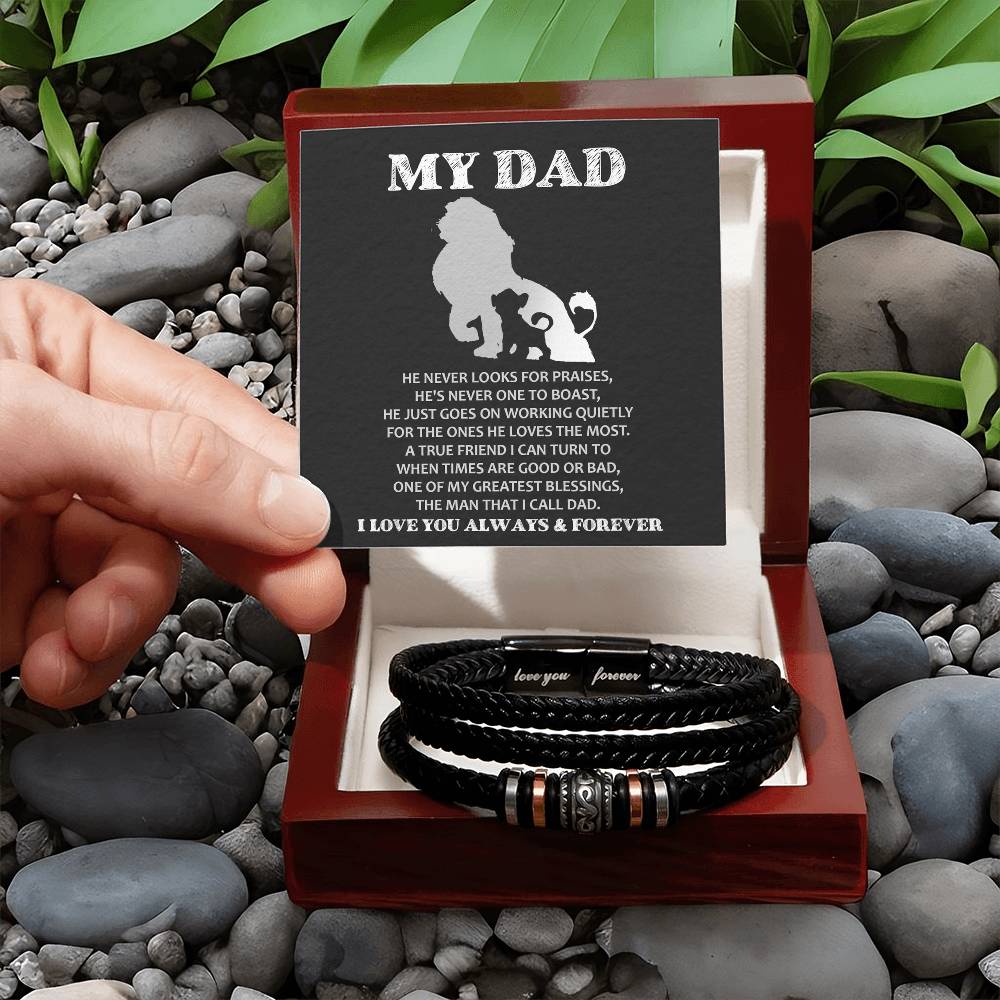 The Man I Call Dad - Vegan Leather Bracelet For Dad