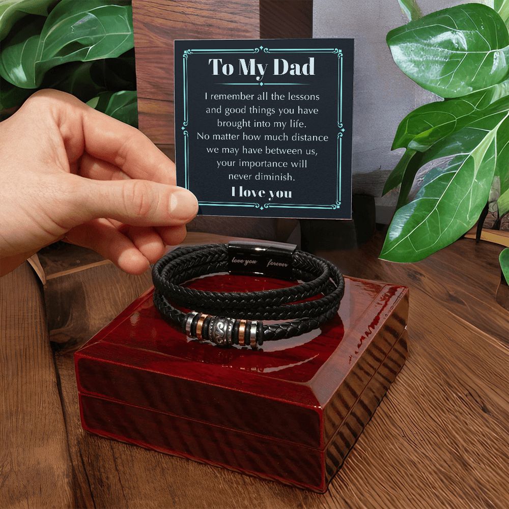 Remembering Your Lessons - Vegan Leather Bracelet For Dad