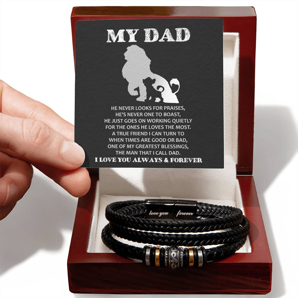 The Man I Call Dad - Vegan Leather Bracelet For Dad