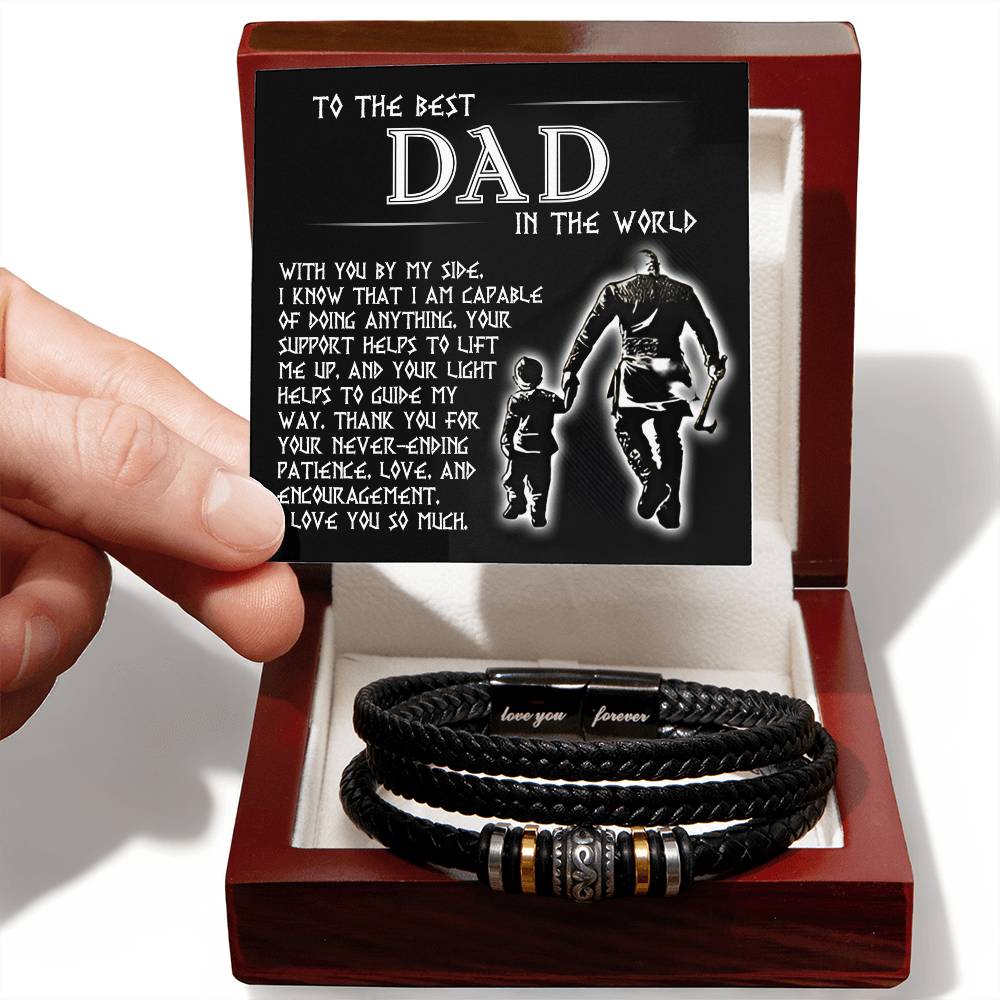With You By My Side - Vegan Leather Bracelet For Dad
