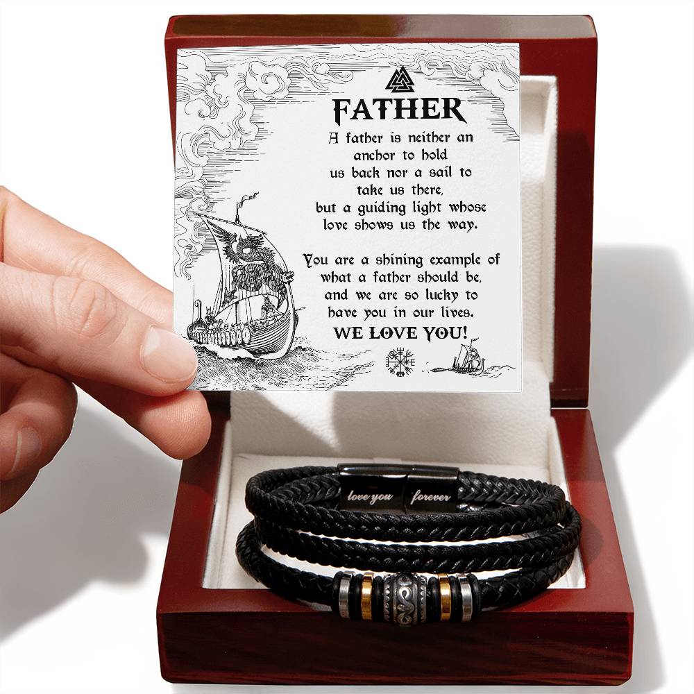Your Love Shows Us The Way - Vegan Leather Bracelet For Dad